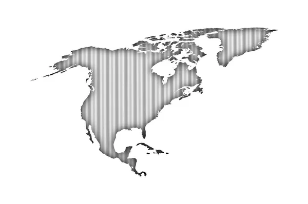 Map of North America on corrugated iron — Stock Photo, Image