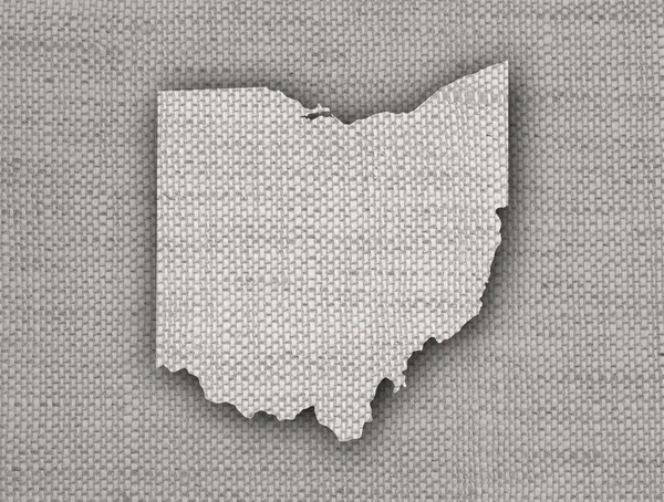 古いリネンのオハイオ州の地図 — ストック写真