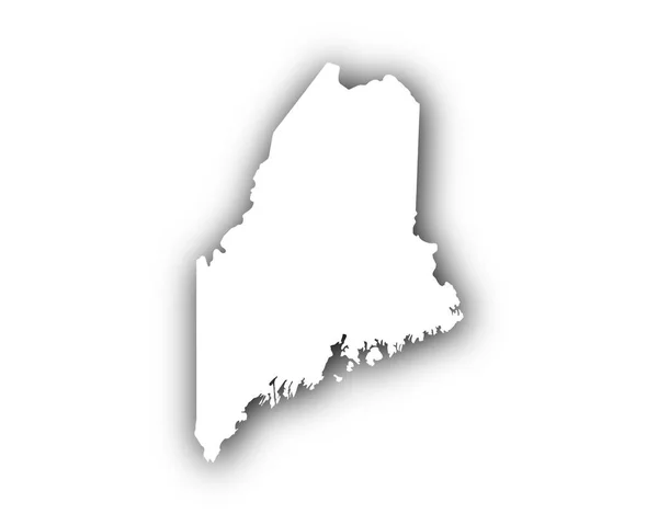 Χάρτης του Maine με σκιά — Διανυσματικό Αρχείο
