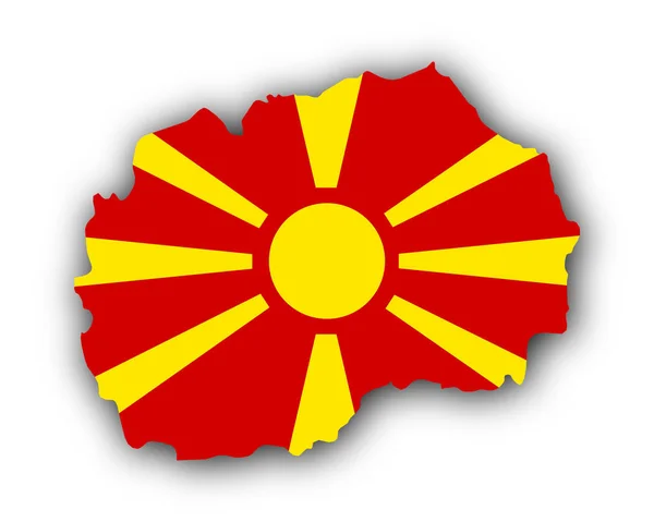 Mapa y Bandera de Macedonia — Archivo Imágenes Vectoriales