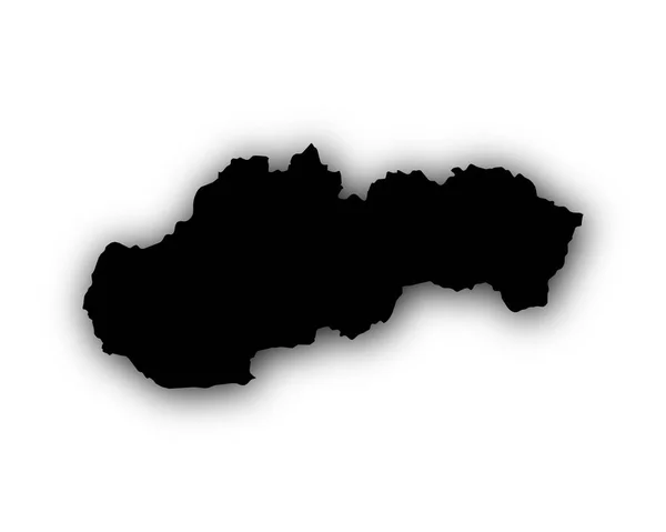 Karta över Slovakien med skugga — Stock vektor