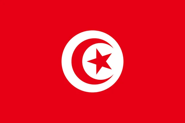 Кольоровий прапор Тунісу — стоковий вектор