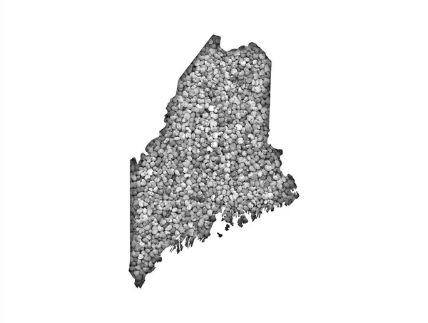 Mapa de Maine en semillas de amapola — Foto de Stock