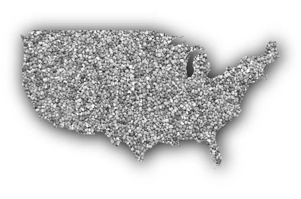 Carte des États-Unis sur les graines de pavot — Photo