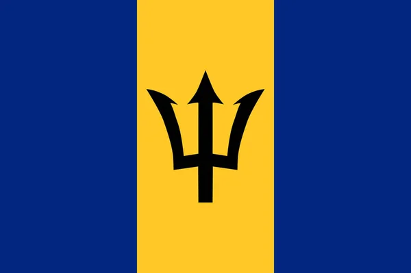 Gekleurde vlag van Barbados — Stockvector
