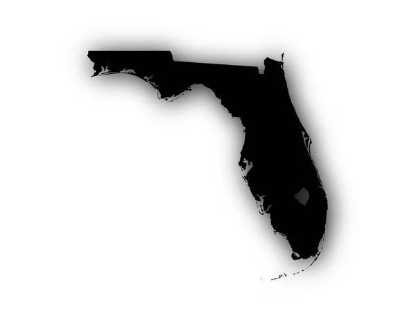 Mapa de Florida con sombra — Archivo Imágenes Vectoriales