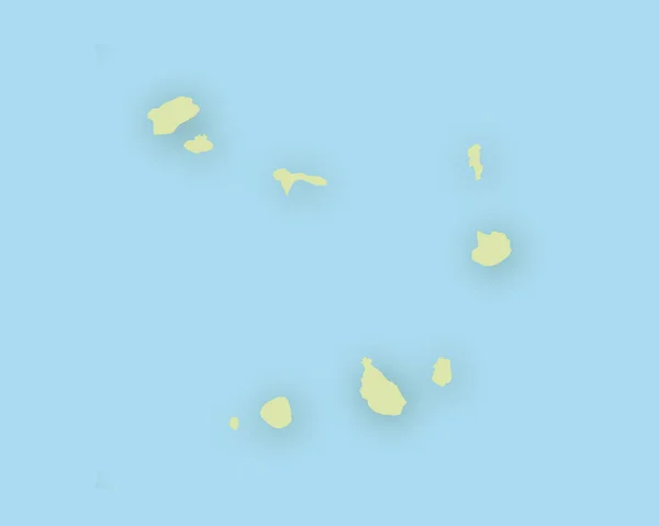 Karte von Kapverden mit Schatten — Stockvektor