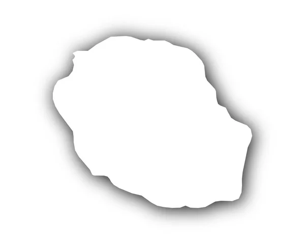 Karta över Reunion med skugga — Stock vektor