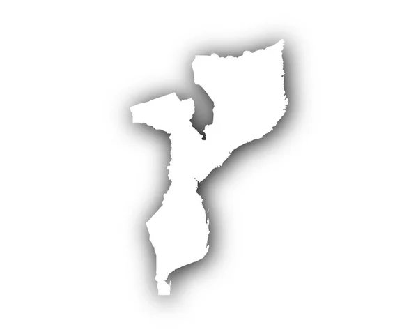 シャドウとモザンビークの地図 — ストックベクタ