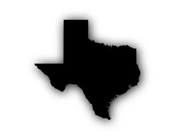 Mapa do Texas com sombra — Vetor de Stock