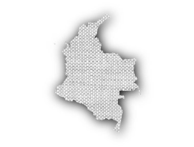 Kolombiya Haritası üzerinde eski keten