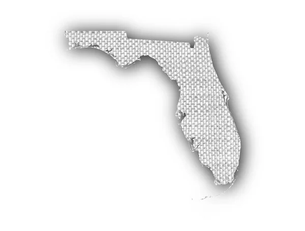 Mapa Floridy na staré povlečení — Stock fotografie