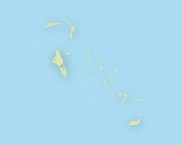 Kaart van Bahamas met schaduw — Stockvector