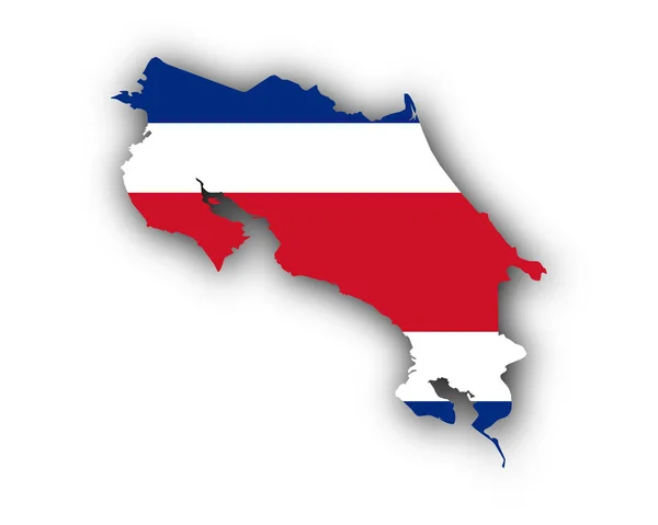 Mapa e bandeira de Costa Rica —  Vetores de Stock