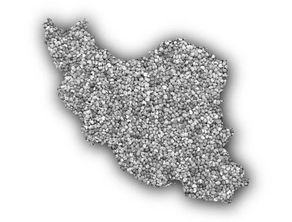 罂粟种子上的伊朗地图 — 图库照片