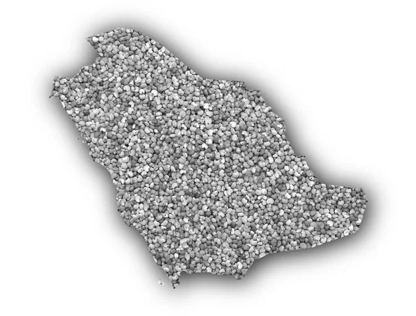 Map of Saudi Arabia on poppy seeds — Stock Photo, Image