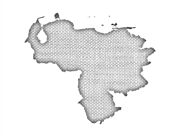 Карта Венесуэлы на старом постельном белье — стоковое фото