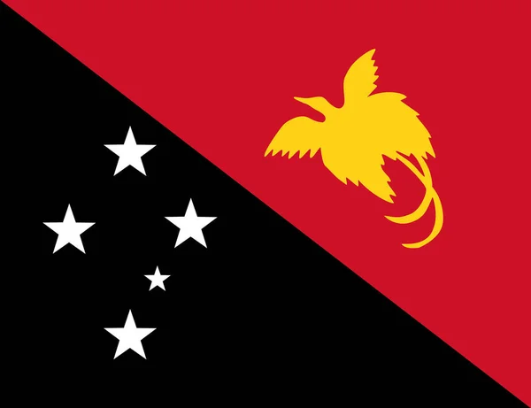 Bandeira colorida de Papua-Nova Guiné — Vetor de Stock