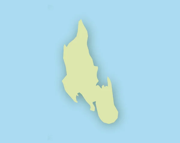 Carte de Zanzibar avec ombre — Image vectorielle