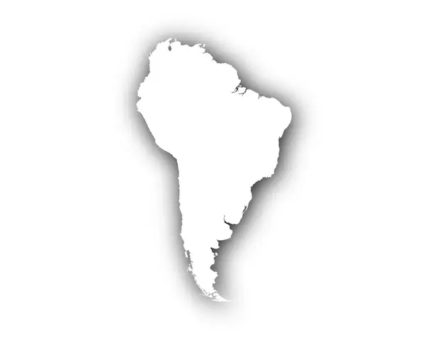 Gölge ile Güney Amerika Haritası — Stok Vektör