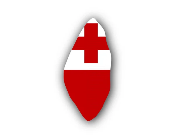 Mappa e bandiera di Tonga — Vettoriale Stock
