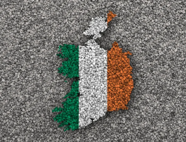 Mapa e bandeira da Irlanda em sementes de papoila — Fotografia de Stock