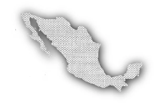 Carte du Mexique sur vieux draps — Photo