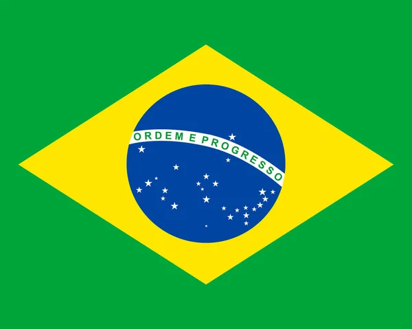 Farbige Flagge Brasiliens — Stockvektor