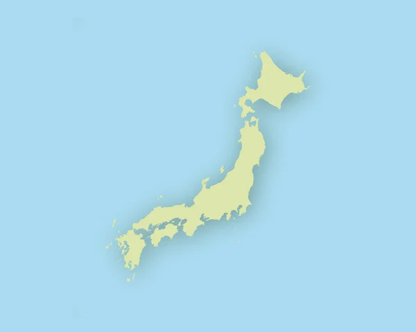 Mapa do Japão com sombra — Vetor de Stock