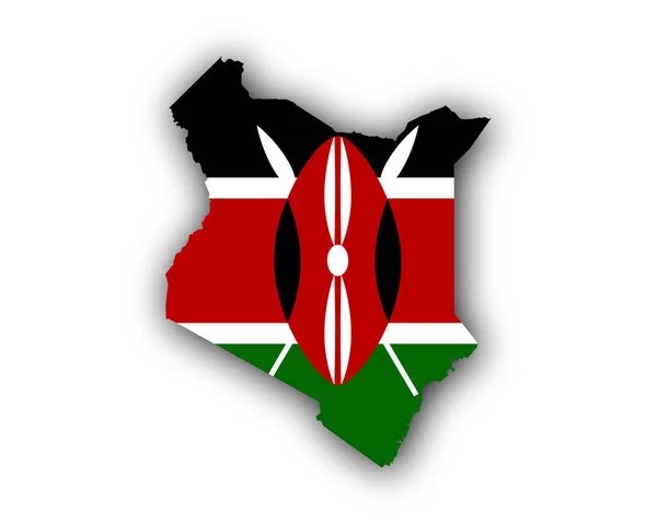 Mapa e bandeira de Kenya — Vetor de Stock