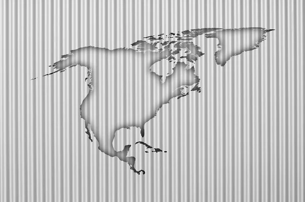 Mapa de América del Norte en hierro corrugado —  Fotos de Stock