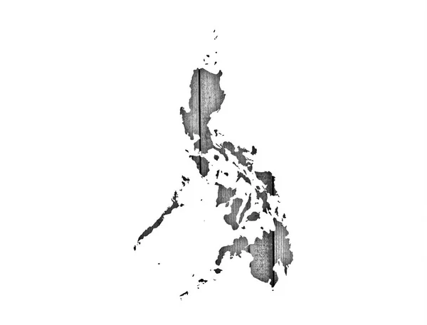 Carte des Philippines sur bois altéré — Photo