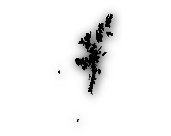 그림자가 있는 셰틀랜드 제도의 지도 — 스톡 벡터
