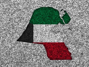 Harita ve haşhaş tohumu Kuveyt bayrağı