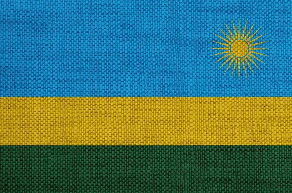 Ruanda bayrağı eski keten üzerinde — Stok fotoğraf