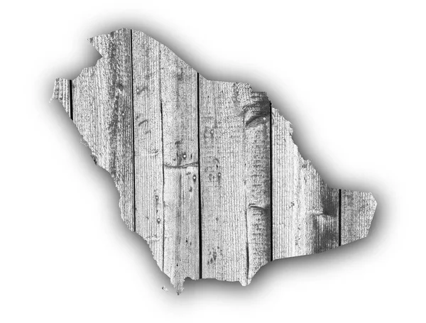 Mapa de Arabia Saudita en madera envejecida — Foto de Stock