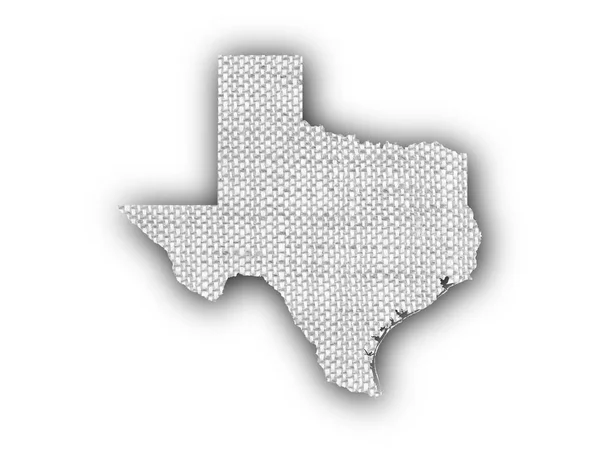 Карта Техаса на старом постельном белье — стоковое фото
