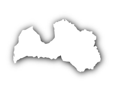 Gölge ile Letonya Haritası