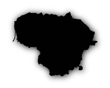 Gölge ile Litvanya Haritası