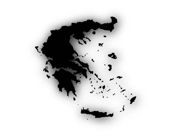 Карта Греции с тенью — стоковый вектор