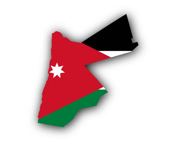 Mapa e bandeira de Jordan — Vetor de Stock