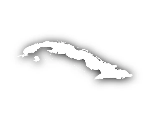 Mappa di Cuba con ombra — Vettoriale Stock
