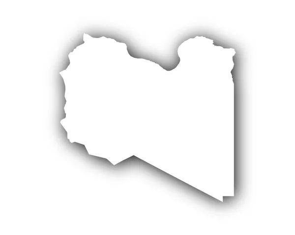 Mapa Libii z cienia — Wektor stockowy