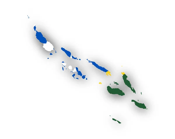 Карта і прапор Соломонових Островів — стоковий вектор