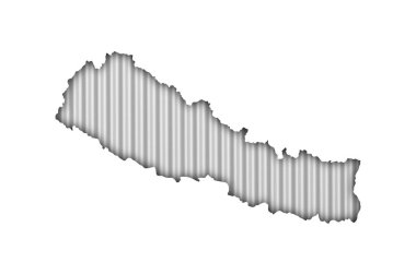 Nepal Haritası üzerinde oluklu demir