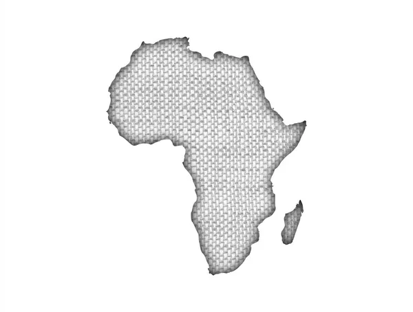 Afrikakarte auf altem Leinen — Stockfoto