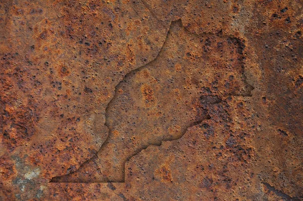 Fas Haritası paslı metal — Stok fotoğraf