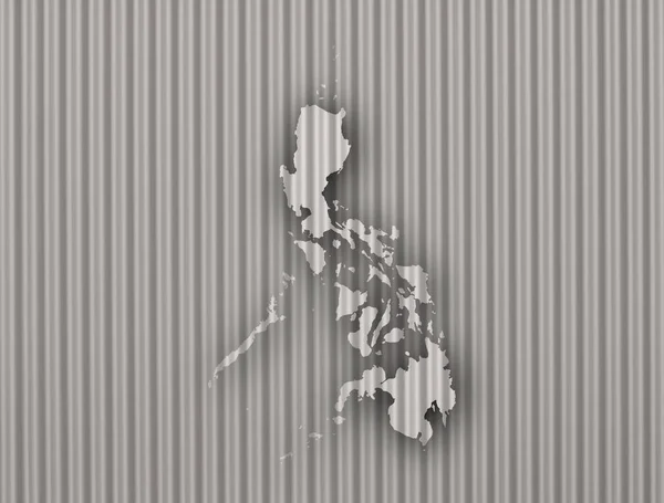 Mapa de Filipinas en hierro corrugado —  Fotos de Stock