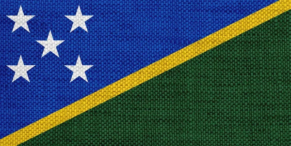 Bandera de las Islas Salomón sobre lino viejo — Foto de Stock