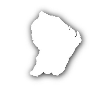 Gölge ile Fransız Guyanası Haritası